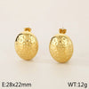 1 Pair Vintage Style Oval Heart Shape Plating 304 Stainless Steel 18K Gold Plated Ear Studs