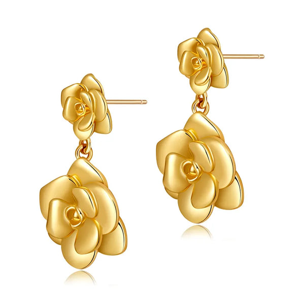 1 Pair Vintage Style Punk Starfish Heart Shape Flower Star Butterfly Copper Copper Zircon 18K Gold Plated Drop Earrings