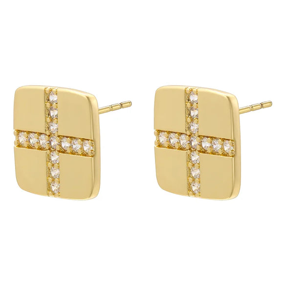 1 Pair Vintage Style Simple Style Bow Knot Inlay Copper Zircon 18K Gold Plated Earrings Ear Studs