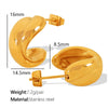 1 Pair Vintage Style Simple Style C Shape 304 Stainless Steel 18K Gold Plated Ear Studs