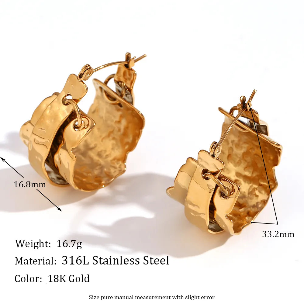 1 Pair Vintage Style Simple Style Classic Style Geometric Plating 304 Stainless Steel 18K Gold Plated Earrings