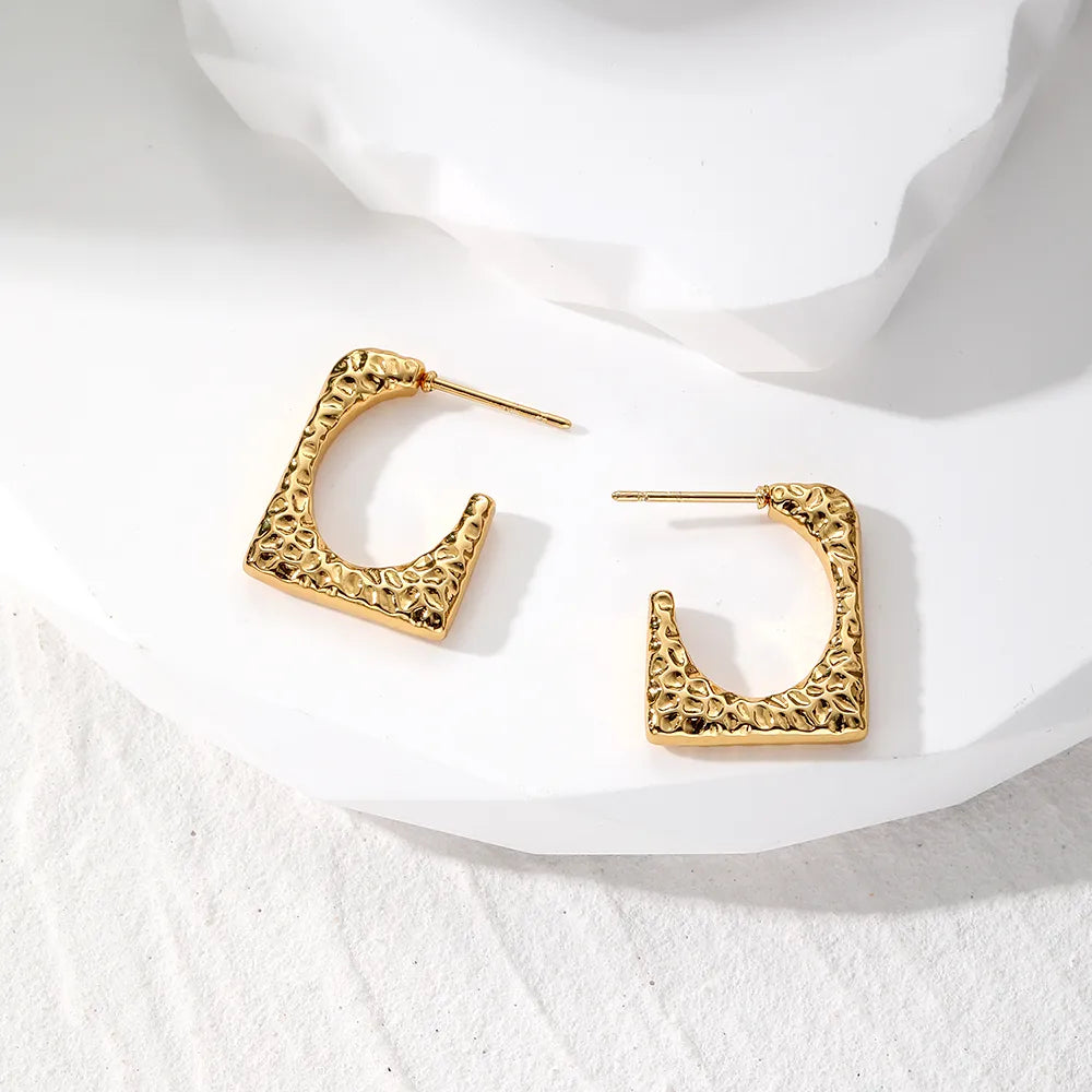 1 Pair Vintage Style Simple Style Classic Style Geometric 201 Stainless Steel Earrings