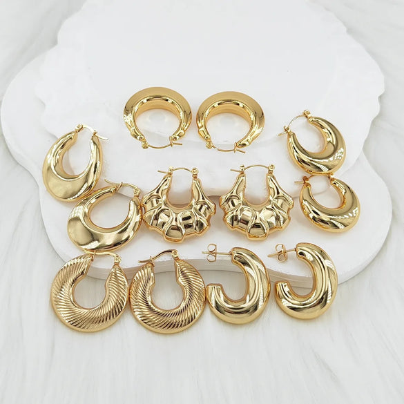 1 Pair Vintage Style Simple Style Classic Style U Shape Geometric Asymmetrical Irregular 304 Stainless Steel Gold Plated Earrings Ear Studs