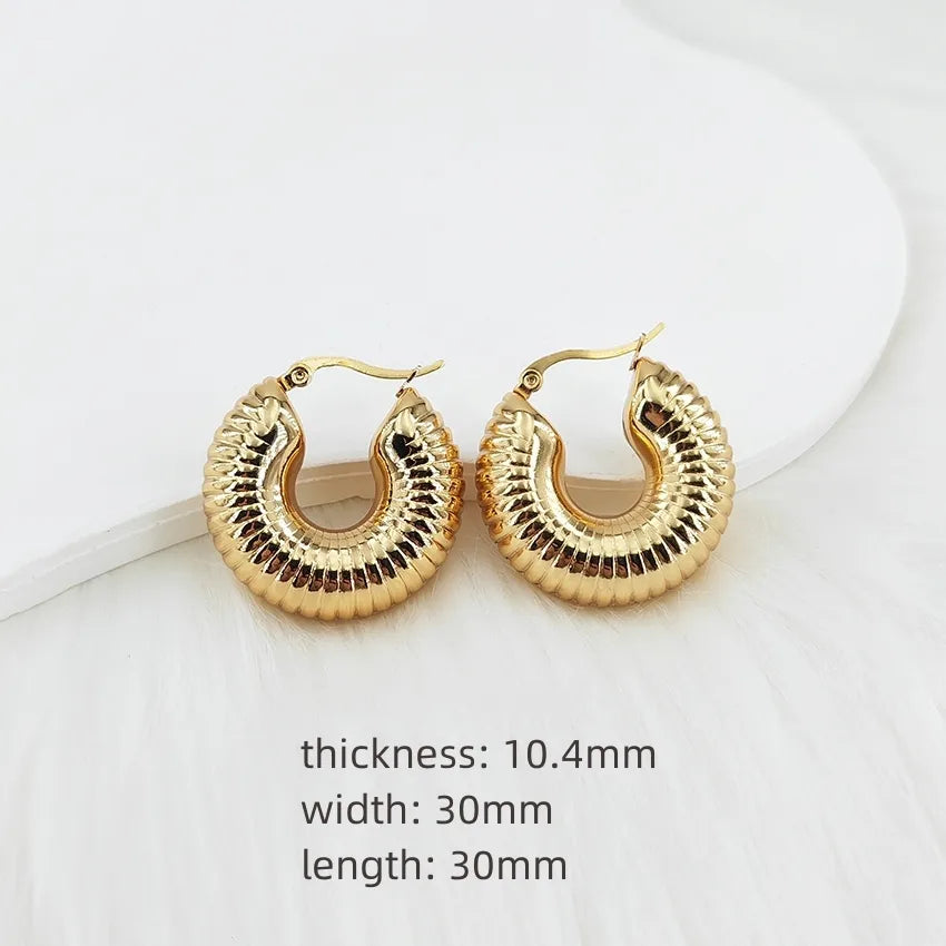 1 Pair Vintage Style Simple Style Classic Style U Shape Geometric Asymmetrical Irregular 304 Stainless Steel Gold Plated Earrings