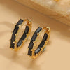 1 Pair Vintage Style Simple Style Commute Round Inlay Copper Zircon 14K Gold Plated Hoop Earrings