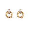 1 Pair Vintage Style Simple Style Geometric Round Inlay Copper Zircon 18K Gold Plated Ear Studs