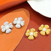 1 Pair Vintage Style Simple Style Heart Shape Flower Titanium Steel Ear Studs