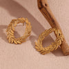 1 Pair Vintage Style Simple Style Leaves Plating Stainless Steel 18k Gold Plated Ear Studs