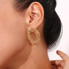 1 Pair Vintage Style Simple Style Leaves Plating Stainless Steel 18k Gold Plated Ear Studs