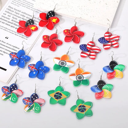 1 Pair Vintage Style Simple Style National Flag Arylic Ear Hook