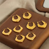 1 Pair Vintage Style Simple Style Rhombus Plating Titanium Steel 18K Gold Plated Hoop Earrings