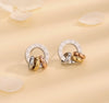 1 Pair Vintage Style Simple Style Roman Style Geometric Roman Numeral Flower Hollow Out 304 Stainless Steel 18K Gold Plated Ear Studs