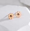 1 Pair Vintage Style Simple Style Roman Style Geometric Roman Numeral Flower Hollow Out 304 Stainless Steel 18K Gold Plated Ear Studs