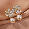 1 Pair Vintage Style Simple Style Snowflake Plating Inlay Brass Artificial Pearls Crystal Drop Earrings