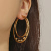 1 Pair Vintage Style Simple Style Star Steel Ball 304 Stainless Steel 18K Gold Plated Hoop Earrings Drop Earrings