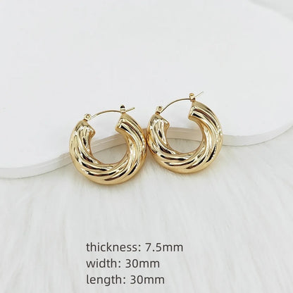 1 Pair Vintage Style Simple Style U Shape Geometric Plating 304 Stainless Steel Gold Plated Ear Studs