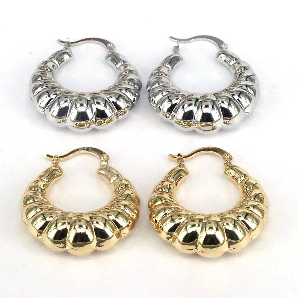 1 Pair Vintage Style Simple Style U Shape Plating Copper Gold Plated Silver Plated Earrings