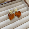 1 Pair Vintage Style Square Oval Heart Shape Plating Alloy Ear Studs