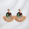 1 Pair Vintage Style Streetwear Geometric Tassel Plating Alloy Wood Cotton 14k Gold Plated 18k Gold Plated Drop Earrings