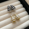 1 Pair Vintage Style Stripe Water Droplets Enamel Plating Copper Ear Studs