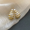 1 Pair Vintage Style Stripe Water Droplets Enamel Plating Copper Ear Studs