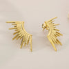 1 Pair Vintage Style Sun Plating 304 Stainless Steel 18K Gold Plated Ear Studs