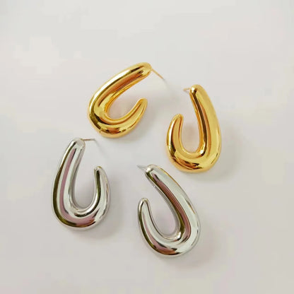 1 Pair Vintage Style U Shape 304 Stainless Steel None 18K Gold Plated Ear Studs