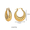 1 Pair Vintage Style U Shape Plating 304 Stainless Steel None 18K Gold Plated Ear Studs
