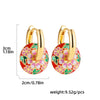 1 Pair Vintage Style Water Droplets Flower Plating Stainless Steel Hoop Earrings