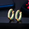 1 Pair Wedding Bridal Korean Style Circle Inlay Copper Zircon 14K Gold Plated White Gold Plated Earrings