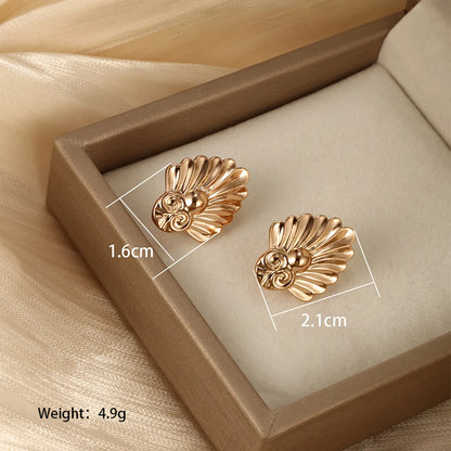 1 Pair Xuping Plant Ginkgo Leaf Plating Alloy Copper Alloy 18k Gold Plated Ear Studs