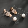 1 Pair Xuping Simple Style Commute Flower Plating Inlay Alloy Artificial Gemstones Artificial Pearls 18k Gold Plated Drop Earrings