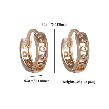 1 Pair XUPING Simple Style Commute Geometric Hollow Out Copper 18K Gold Plated Platinum Plated Earrings