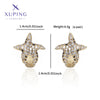 1 Pair XUPING Simple Style Commute Geometric Starfish Inlay Copper Artificial Gemstones 18K Gold Plated Earrings