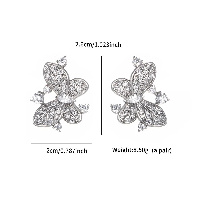 1 Pair XUPING Simple Style Conch Owl Butterfly Inlay Copper Artificial Gemstones Platinum Plated Ear Studs