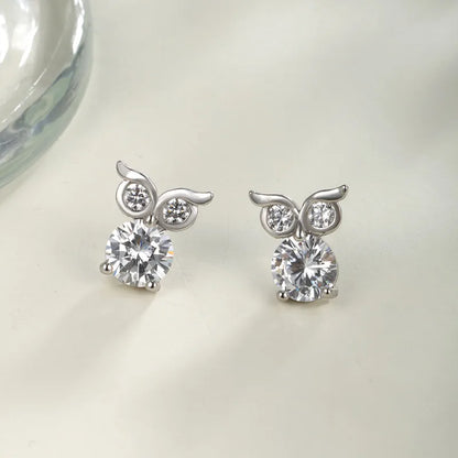 1 Pair XUPING Simple Style Conch Owl Butterfly Inlay Copper Artificial Gemstones Platinum Plated Ear Studs