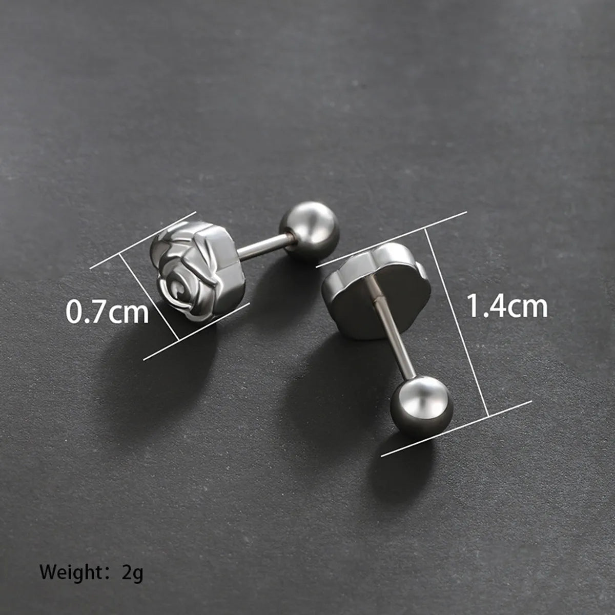 1 Pair XUPING Simple Style Flower Plating 304 Stainless Steel 18K Gold Plated Raw Steel Black Gun Ear Studs