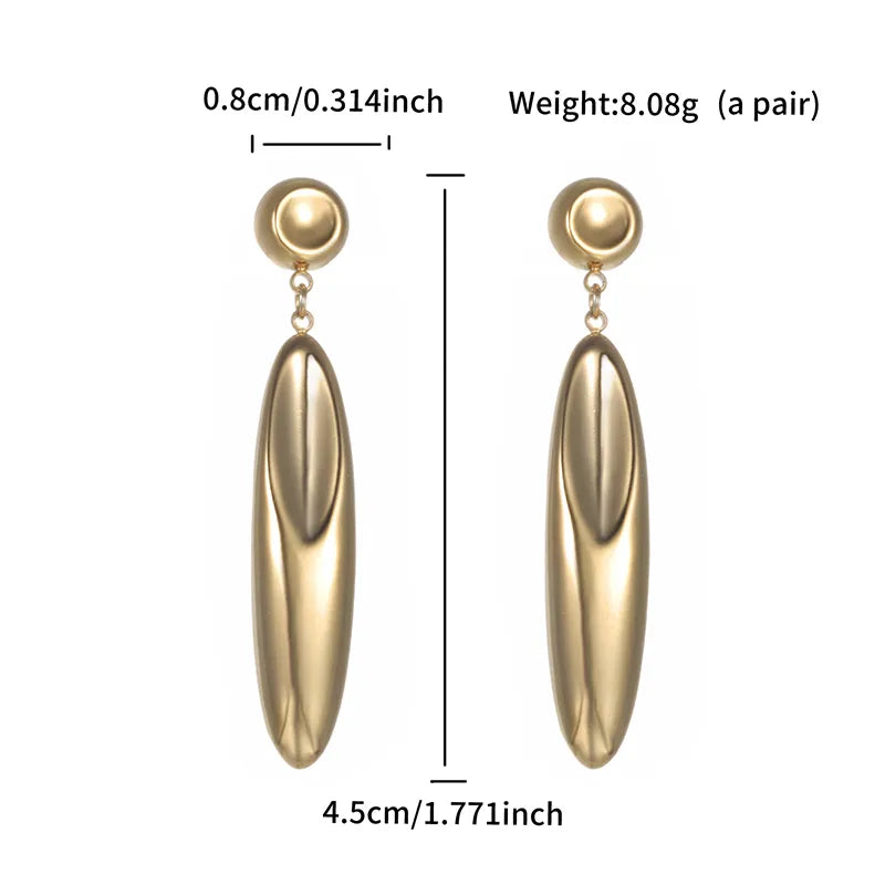 1 Pair XUPING Simple Style Geometric 304 Stainless Steel 18K Gold Plated Drop Earrings