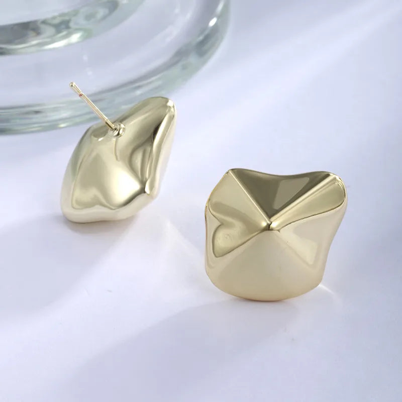 1 Pair XUPING Simple Style Geometric ABS 18K Gold Plated Ear Studs