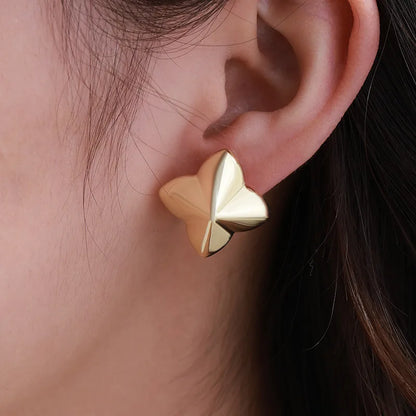 1 Pair XUPING Simple Style Geometric ABS 18K Gold Plated Ear Studs