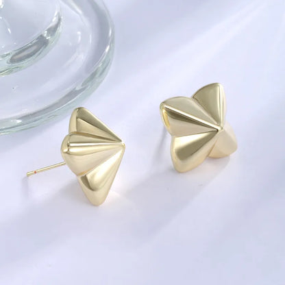 1 Pair XUPING Simple Style Geometric ABS 18K Gold Plated Ear Studs