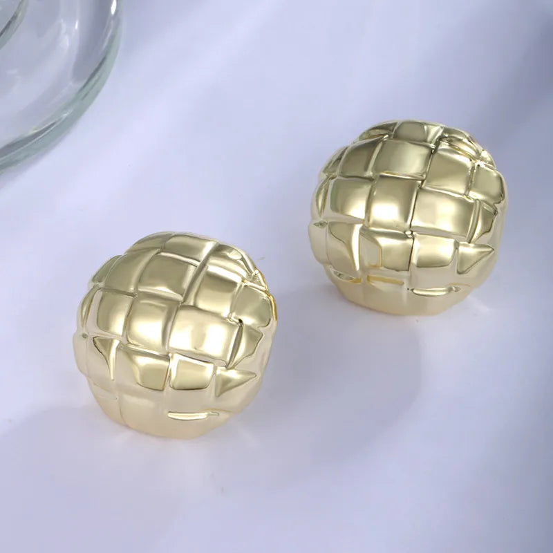 1 Pair XUPING Simple Style Geometric ABS 18K Gold Plated Ear Studs