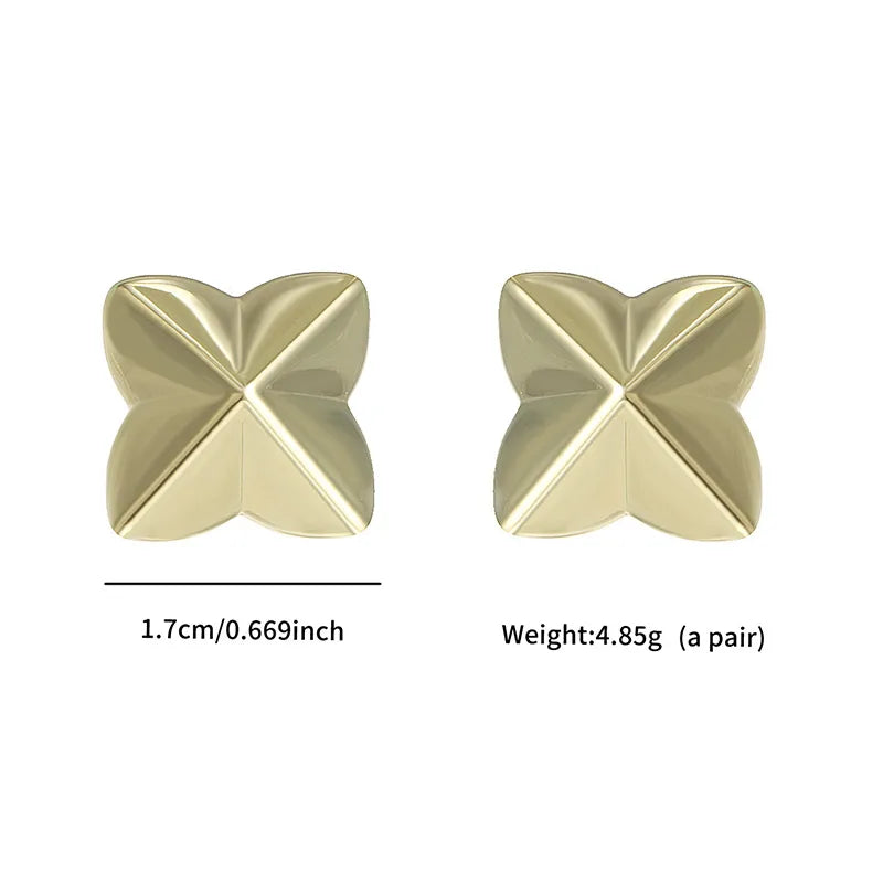 1 Pair XUPING Simple Style Geometric ABS 18K Gold Plated Ear Studs