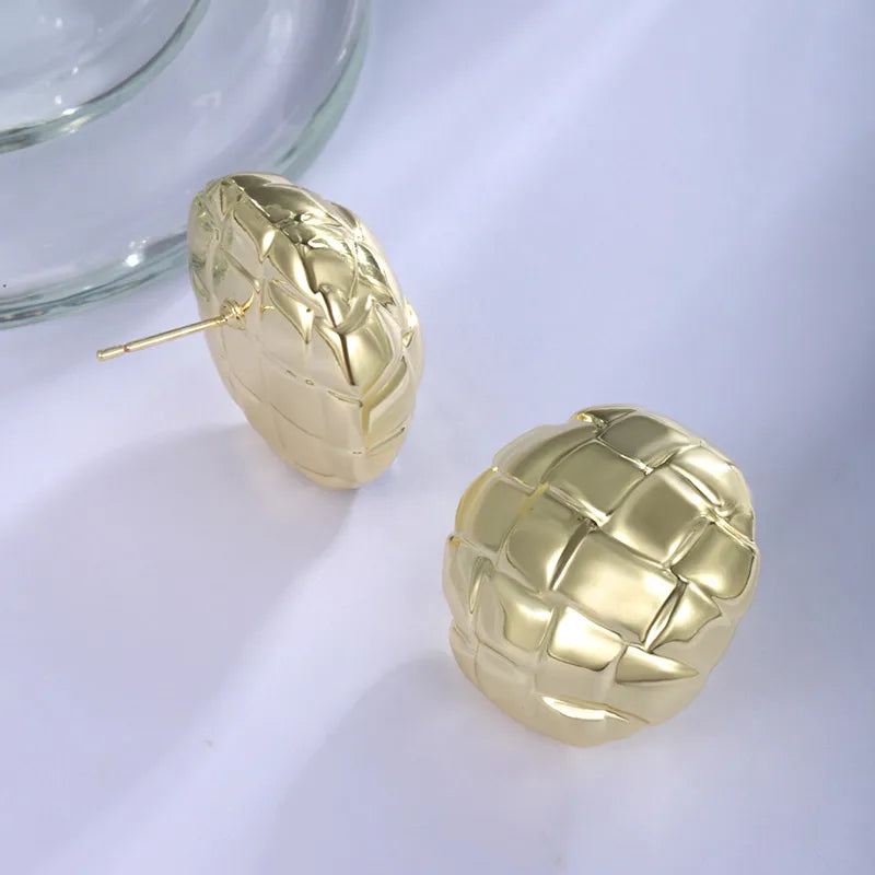 1 Pair XUPING Simple Style Geometric ABS 18K Gold Plated Ear Studs