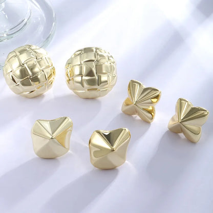 1 Pair XUPING Simple Style Geometric ABS 18K Gold Plated Ear Studs