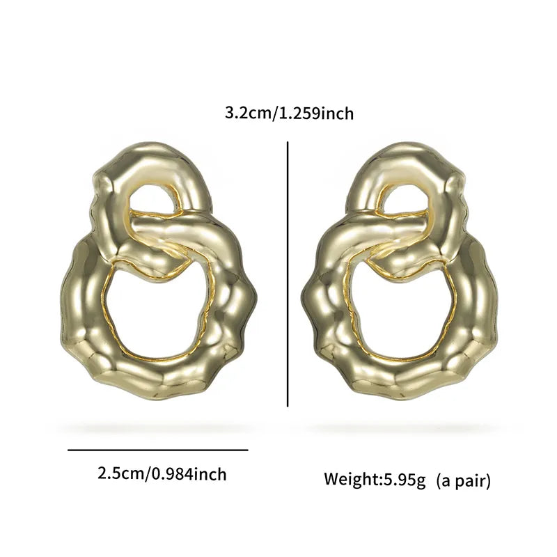 1 Pair XUPING Simple Style Geometric ABS 18K Gold Plated Ear Studs