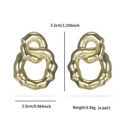 1 Pair XUPING Simple Style Geometric ABS 18K Gold Plated Ear Studs