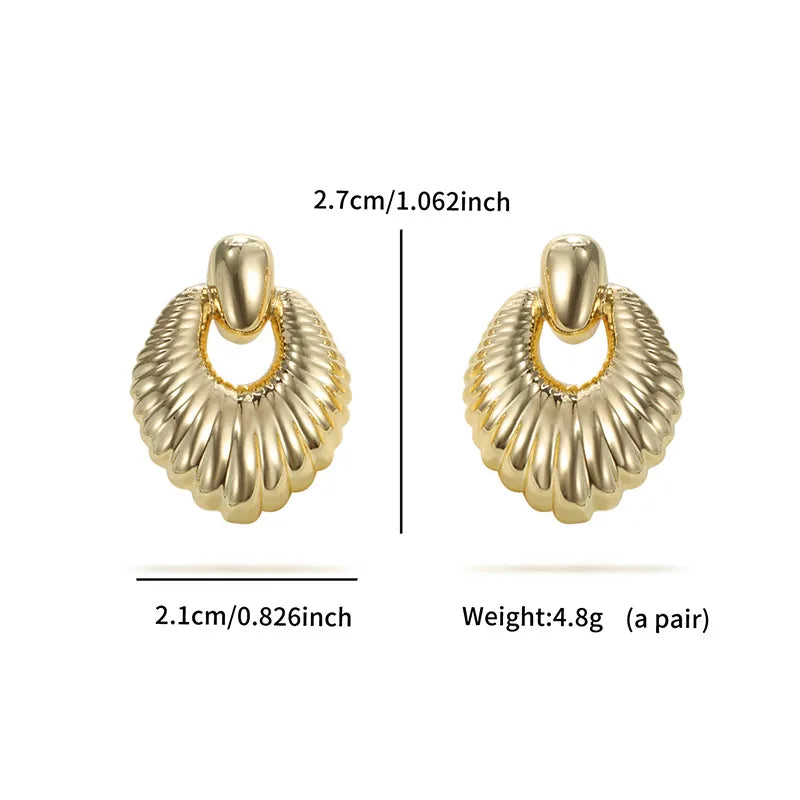 1 Pair XUPING Simple Style Geometric ABS 18K Gold Plated Ear Studs