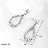 1 Pair Xuping Simple Style Geometric Beaded Plating Copper Alloy White Gold Plated Drop Earrings