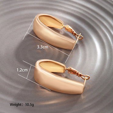 1 Pair Xuping Simple Style Geometric Plating Alloy Copper Alloy 18k Gold Plated White Gold Plated Earrings